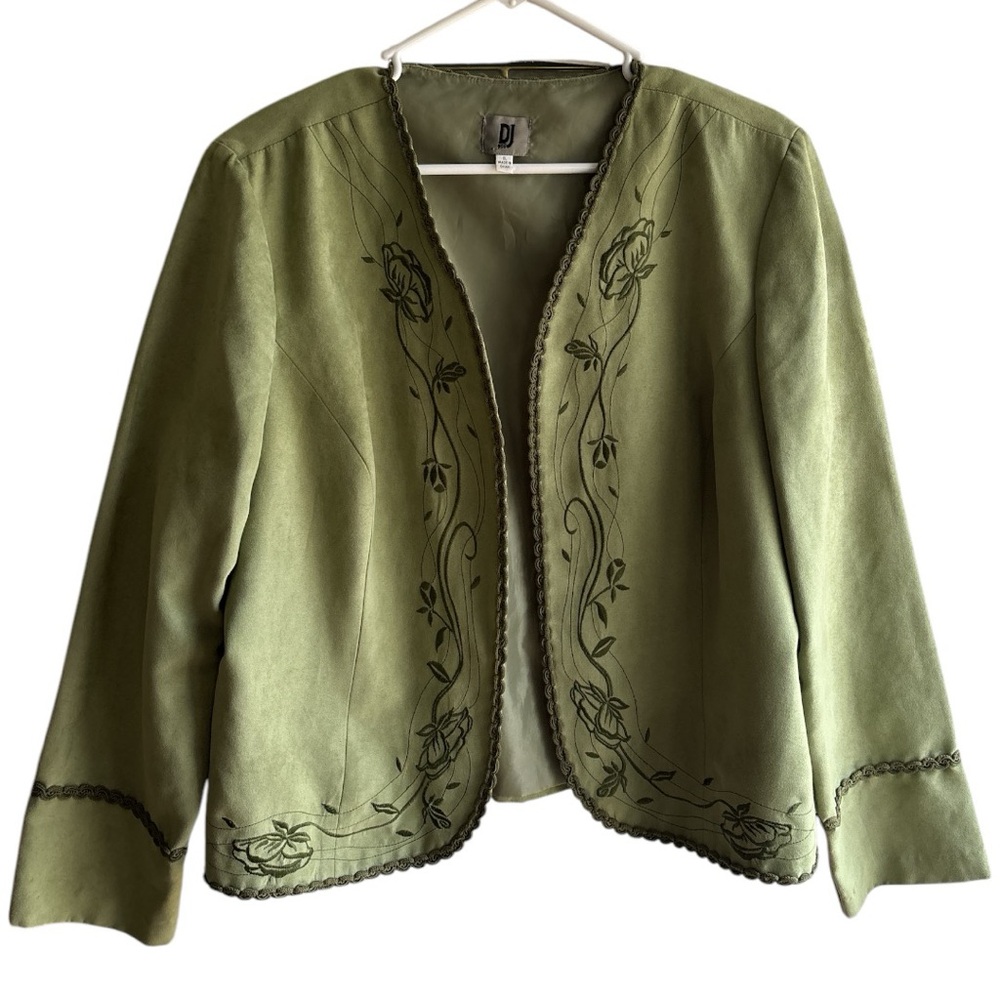 DJ Green embroidered jacket open at front SZ XL